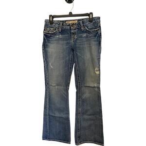 BKE Denim Womens Jeans Blue Size 27X31.5 Sabrina Bootcut Flap Pockets Rock City